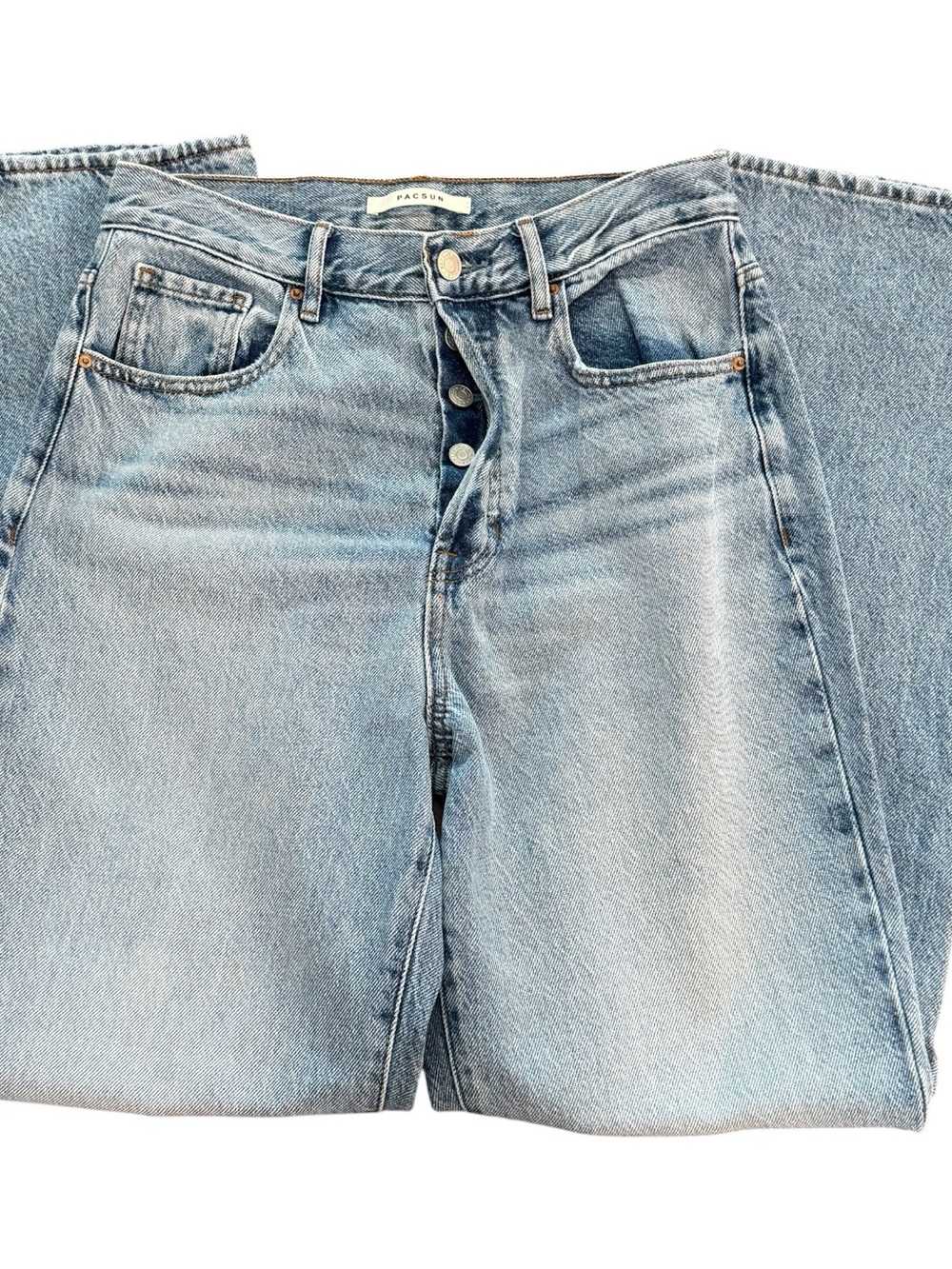 PacSun High Waist Light Blue Button-Fly Dad Jeans Size 27